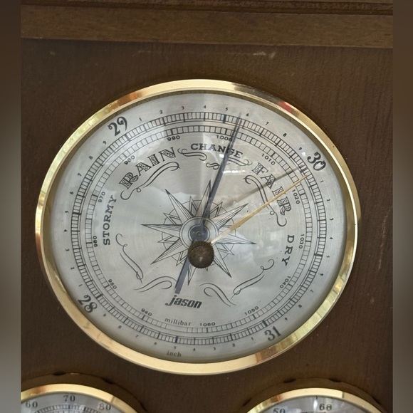 Vintage Jason Humidity Barometer Thermometer Weather Station - Picture 11 of 11